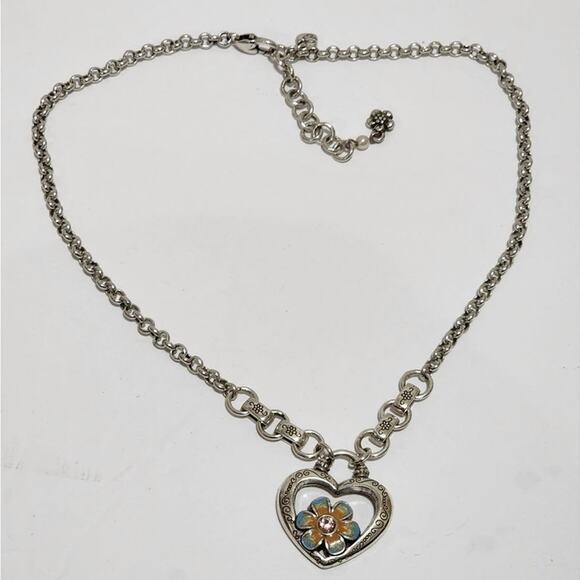 BRIGHTON Orchard Bloom from Within enamel floral Heart necklace - Picture 4 of 6